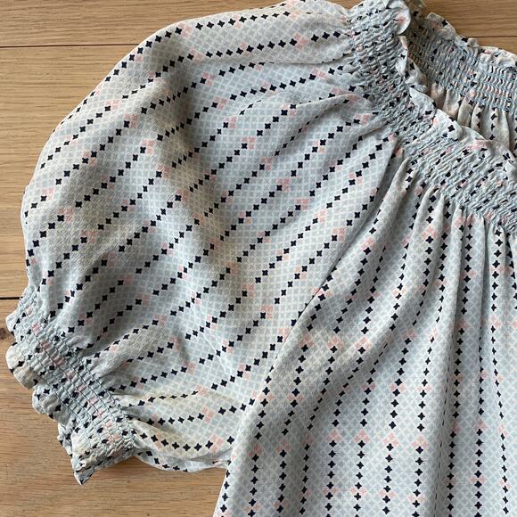 Joie Silk Smocked Neck Blouse // XS - Picture 2 of 8